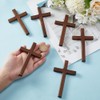 GOMAKERER 6 Pcs Wood Crafted Cross, 12x6.95x0.95cm Unfinished Wooden Cross