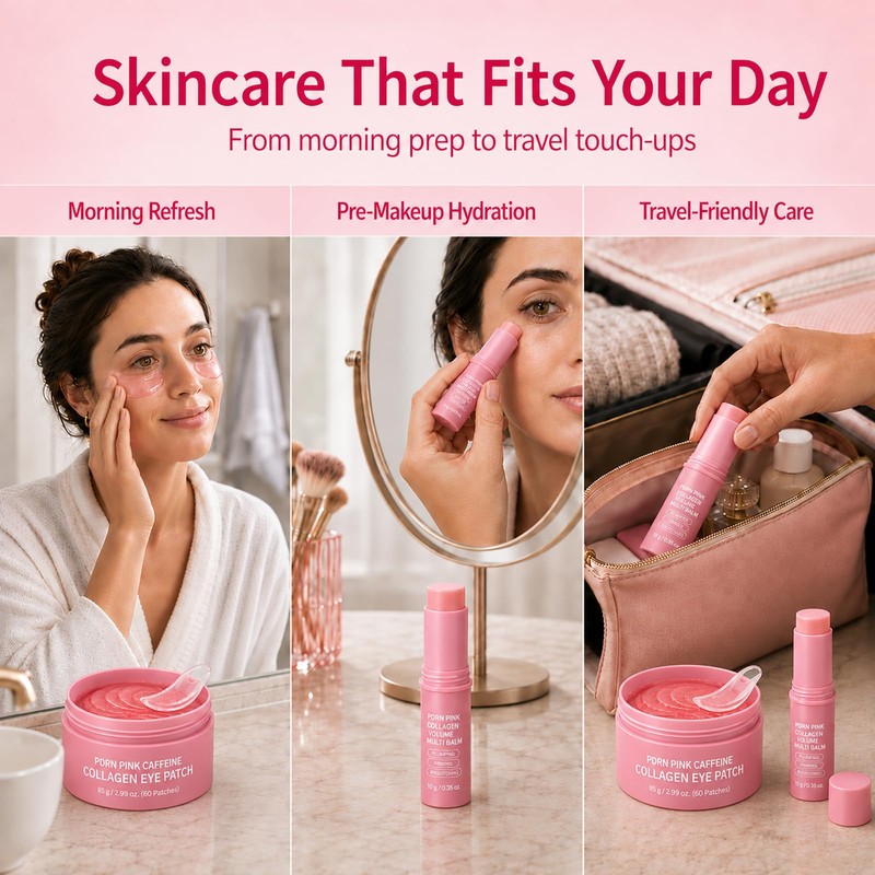 PDRN Pink Collagen Multi Balm Stick & Caffeine Hydrogel Eye