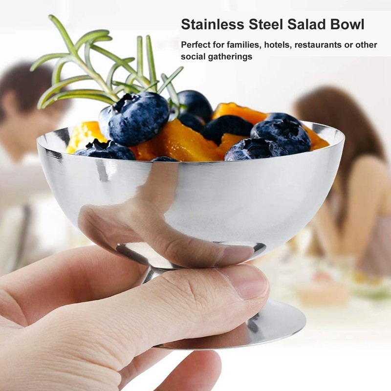 4Pcs Stainless Steel Dessert Bowl Multi Functional Drop Resistant Rustproof
