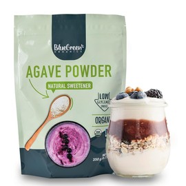 BLUE GREEN ORGANICS | Agave Powder | Agave | Keto | Vegan | Gluten Free | Sugar alternative | Low carb | Sweetener | Family-friendly |Net. Wt. 0.77 Lb