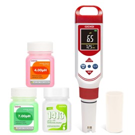 pH EC Meter for Hydroponic, Digital pH TDS EC ppm Tester | Color Screen Display, High Accuracy pH Pen Probe for Drinking Water, Nutrient Solution,