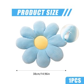 PORUPAEL 38cm Flower Pillow, Daisy Cushion, Flower Cushions For Kids, Cute Flower Pillows, Flower Sofa Pillows Flower Floor Pillow Seating Cushion Cute Flower Cushion Flower Seating Cushion (Blue)