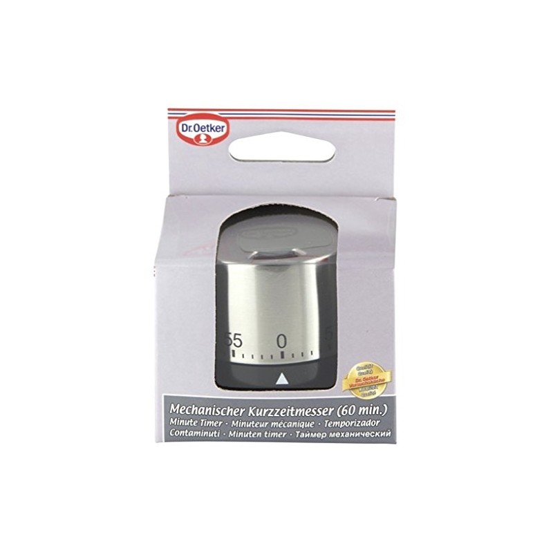 Dr.Oetker Kitchen timer Profi 6,5 cm in silver, Stainless Steel,