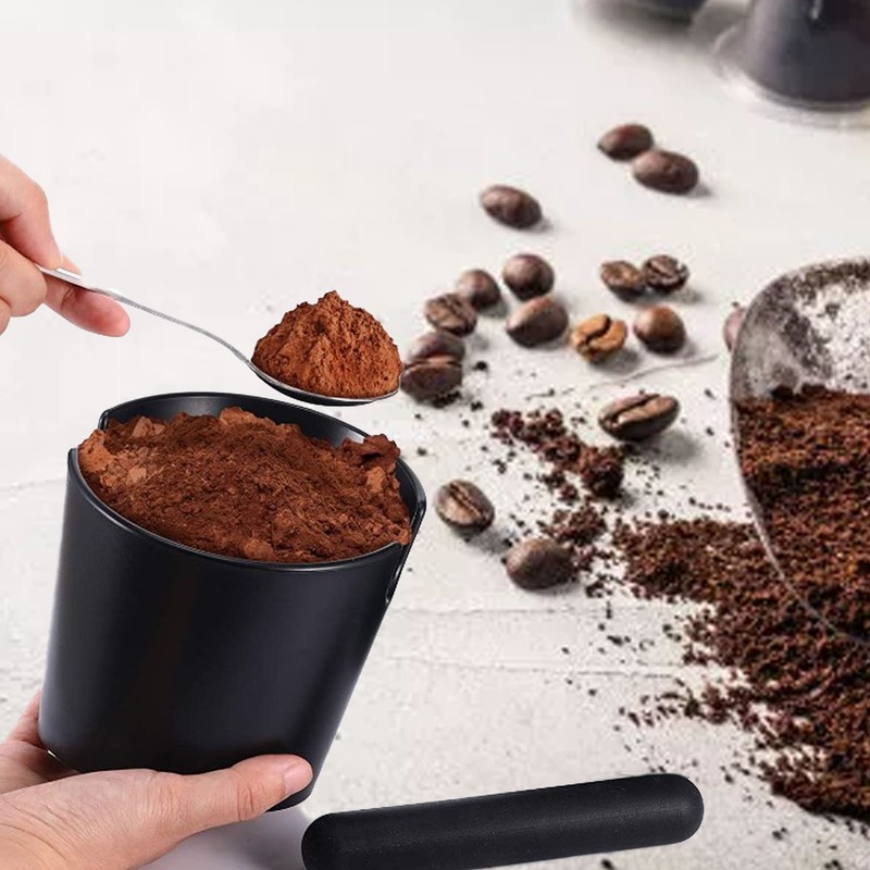 Coffee Knock Box Silicone Coffee Ground Dump Bin Container with