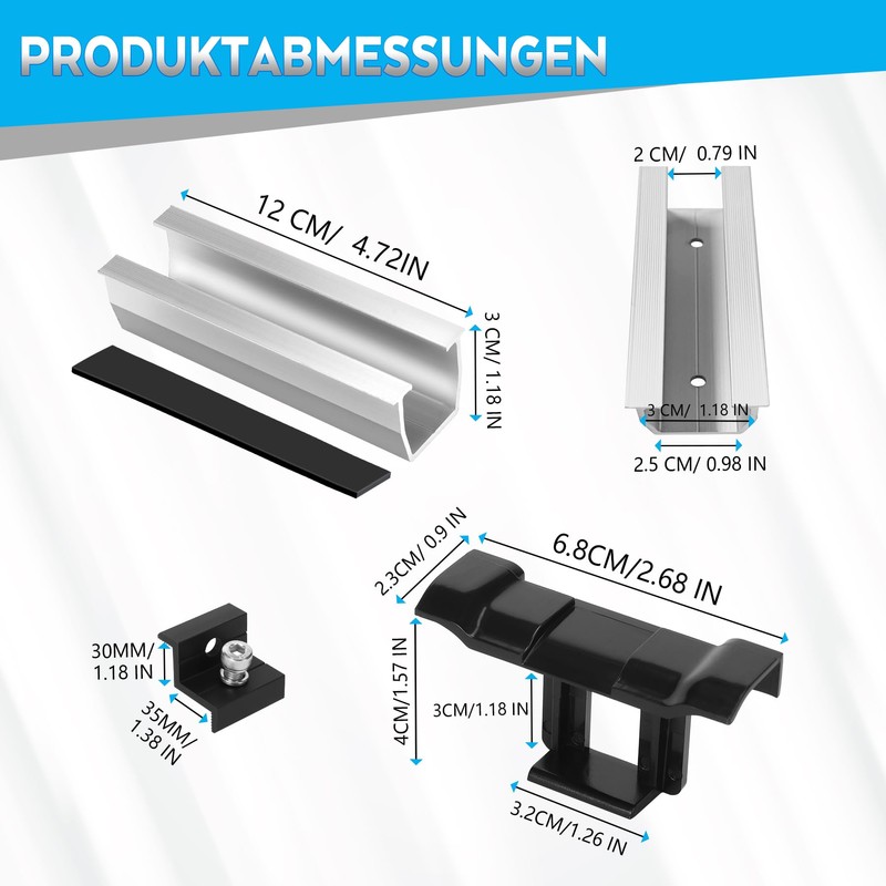 BOSYTRO PV Bracket Mounting Set, Solar Module Bracket for 1