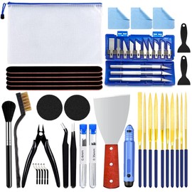 58Pieces 3D Printer Accessories, 3D Printing Tools Kit with Carving Knife, Deburring Tool, Wire Cutter, Resin Scrapers, Files and Model Polishing Tools for 3D Trimming,Support Removal and Finishing