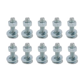LBY 15 Sets Carriage Bolts Screws Assortment Kit, 1/4-20 x 1'' Round Head Square Neck Bolts (with Hex Nuts and Flat Washers), Carbon Steel (Zinc Plated), Silvery