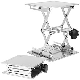 JOIKIT 2 PCS 6 x 6 Inches Lab Scissor Jack, Lab Jack Scissor Stand, Stainless Steel Lab Lift Table, Laboratory Lift Stand, Expandable Lift Height Range from 75mm to 260mm