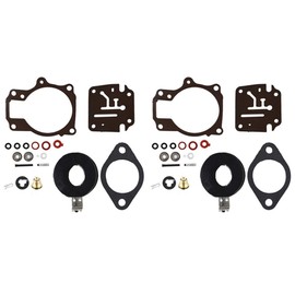 ALL-CARB 2 Pack Carb Repair Kits with Float Replacement for Johnson Evinrude 396701 18 20 25 28 30 35 40 45 48 50 55 60 65 70 75hp