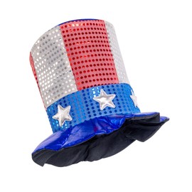 Yilistore Patriotic Sequin Uncle Sam Top Hat, 4th of July Top Hat for Independent Day