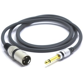 VITALCO XLR Male to 6.3 mm Mono Jack Cable 3 m Microphone Cable 3-Pin to 6.3 TS Jack Plug Adapter