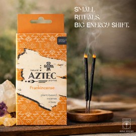Soul Sticks Aztec Cinnamon Resin Incense Sticks, 90 Mins Burn Time – 100% Natural, Hand-Rolled & Slow-Burning 6 Pcs| Artisan Blend for Yoga, Meditation, Relaxation, Aromatherapy (Frankincense)