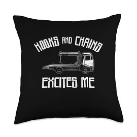 Tow Truck Driver Breakdown Lorry Hooks Chains Throw Pillow