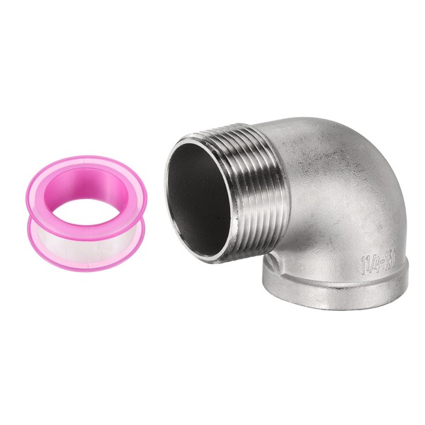 sourcing map 304 Stainless Steel 90 Degree Elbow Threaded Pipe