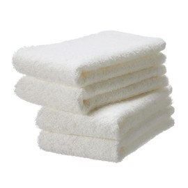Organic Face Set of 4 Face Towels, Made in Japan, Senshu Towel (Approx. 13.0 x 32.3 inches (33 x 82 cm) Off-White