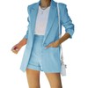 Women's 2 Piece Open Front Long Sleeve Blazer and Solid