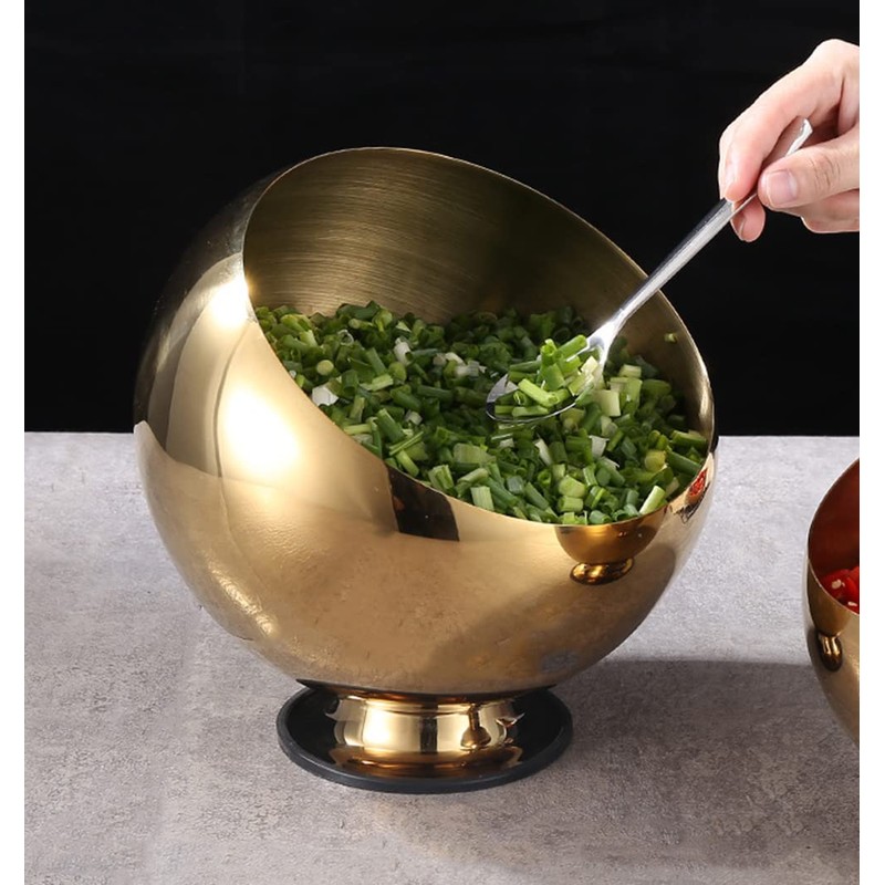 Mozacona Gold Stainless Steel Spherical Sugar Bowl Seasoning Jar Mints