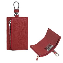 imeetu Key Case, Mini Wallet, Multi Case, Men's, Women's, Genuine Leather, Trifold Wallet, Integrated Smart Key Case, 6 Hooks Included, Compact, Popular, Convenient, Card Case, Coin Purse,