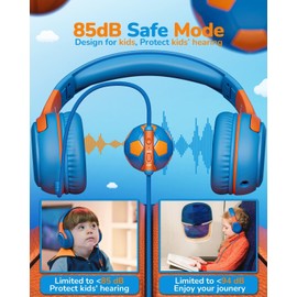 awatrue awatrue Kids Headphones Wired Toddler Headphones with Microphone, Over-Ear Headphones, 85/94dB Volume-Limiting, 3.5mm Jack, Foldable On-Ear Design - Safe & Comfortable for Learning & Entertainment