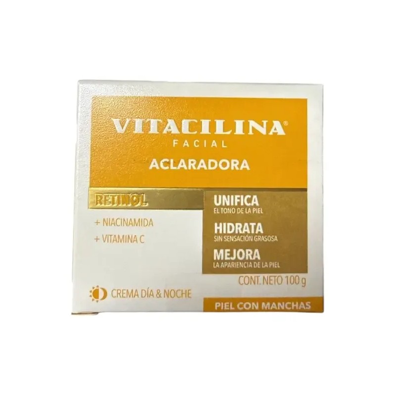 Vitacilina Facial Crema Aclaradora Retinol Día Noche 100gr