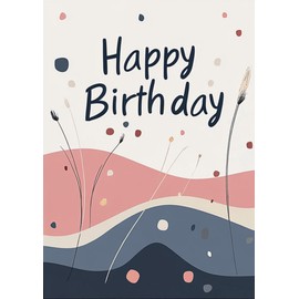 Greeting Cards, Thank You Cards, with envelop, all occasion, 12cm x 17cm, Pinky and Baige Style (Happy Birthday 1)