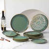 Henten Home Ceramic Dinner Plate Set, 11 Inch Porcelain Pizza,