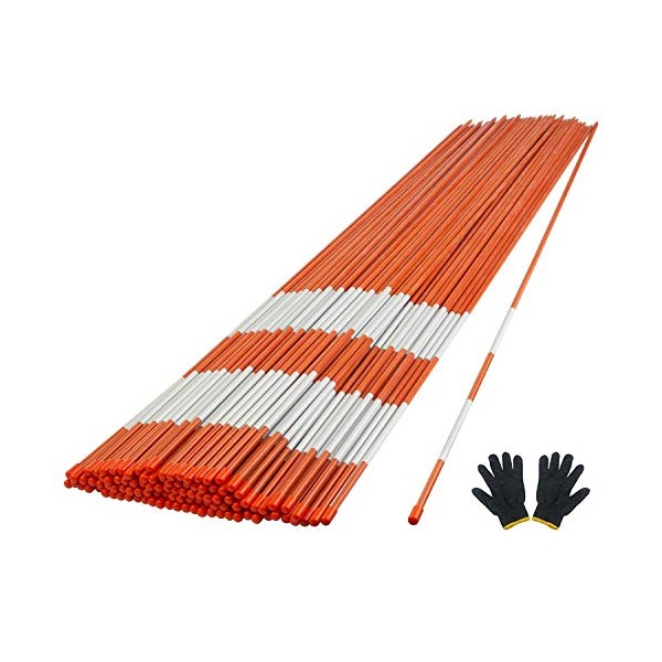 YOHEER Driveway Markers, 32 PCS Snow Stakes 5/16" Snow Poles