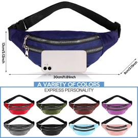 Amylove 9 Pcs Fanny Pack Bulk for Women Men with Adjustable Strap Waterproof Waist Packs for Travel Hiking Cycling Running Outdoor Sports, 9 Colors