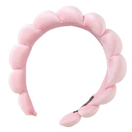 Spa Headband for Women Sponge Spa Headband Terry Towel Cloth Fabric Makeup Fashion Facial Makeup Hair Wrap for Skincare Face Washing Makeup Removal Shower Facial Mask（Pink）