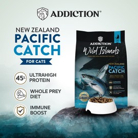 Addiction Wild Islands Pacific Catch Premium King Salmon Mackerel & Hoki Dry Cat Food - 10 lb