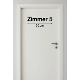 Schwarze Türbeschriftung Zimmernummer Aufkleber – selbstklebend & konturgeschnitten – wetterfest & UV-beständig – – hochwertige Folie für Türen, Praxen, Hotels, Büros - Zimmer 5 -