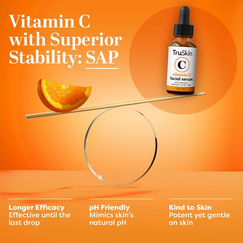 TruSkin Brightening Vitamin C Serum for Face with Hyaluronic Acid,