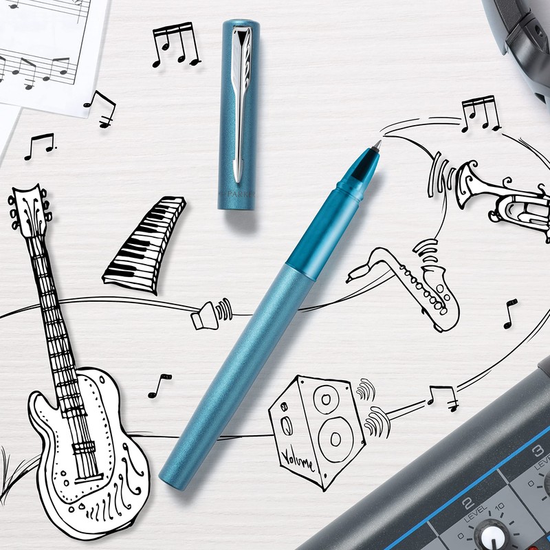 Parker Vector XL Rollerball Pen | Metallic Teal Lacquer on