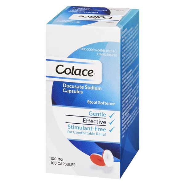 Colace Docusate Sodium Stool Softener Capsules | Treats Occasional Constipation | 100 Mg | 100 Count