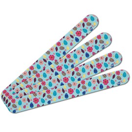 Colorful Easter Eggs and Flowers Double-Sided Nail File Emery Board Set 4 Pack