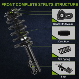 AUTOSAVER88 Front Pair Complete Quick Struts Rear shocks Compatible with 2004-2012 Chevy Malibu, 2007-2009 Saturn Aura, 2005-2009 Pontiac G6