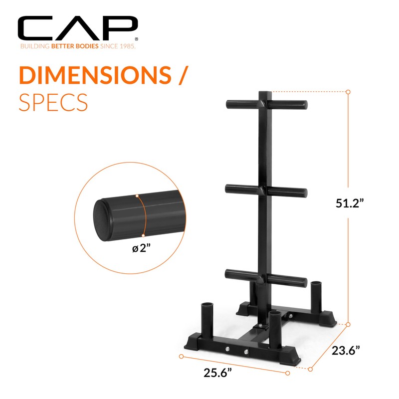 CAP Barbell Olympic Bumper Plate Tree Rack with 6 Weight