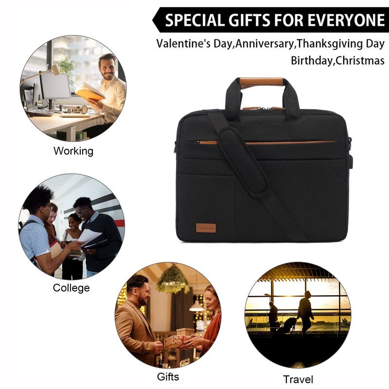 LOVEVOOK Laptop Bag, black, briefcase