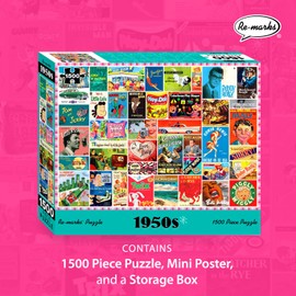 Re-marks 1950s Pop Culture Puzzle, 1500 Pieces for All Ages