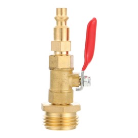 VICASKY Brass Winterize Blowout Adapter 1/4 Inch Male Quick Connecting Plug& 3/4 Inch Male Quick Connector Adapter with Ball Valve for Blowing Out Water to Winterize Water Lines
