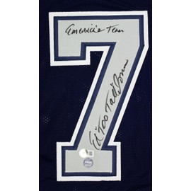 Ed "Too Tall" Jones Autographed Blue Pro Style Jersey w/America's Team- Beckett W Hologram Black