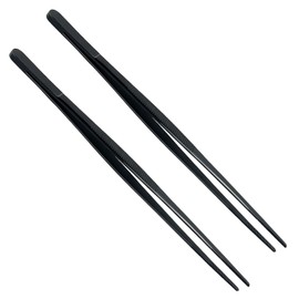 Urxirha - Pinzas de cocina de 2 piezas, acero inoxidable, pinzas de cocina de 8 pulgadas, pinzas de chef profesionales para cocinar diseño de alimentos (negro)