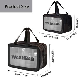 Boic Cosmetic bag, transparent, toiletry bag, women, toiletry bag, men, transparent bag, wash bag, travel cosmetic bag, black, simple