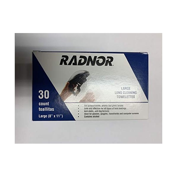 Radnor 8" X 11" Pre-Moistened Lens Cleaning Wipes (30 Per
