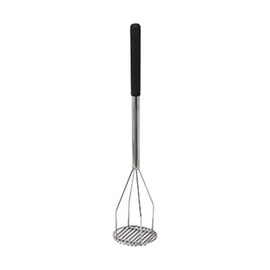 Winco 5-Inch by 24.5-Inch Round Potato Masher, Poly Propylene Handle, Black, Stainless Steel