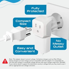 Ceptics Complete European Travel Adapter Set - 2 In 1 Usa to Europe, Germany, England, Spain, Italy, Iceland, France, (Type G, E/F, Type C) - 3 Pack, Safe Grounded Perfect for Cell Phones, Laptops