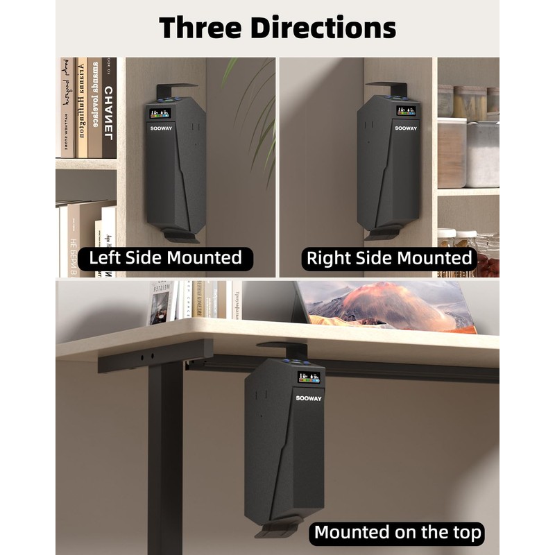 SOOWAY Biometric Gun Safe for Pistols, Single Mount Bedside Pistol