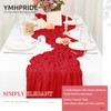 YMHPRIDE 6 Packs Cheesecloth Table Runner Red, 55x300cm Rustic Gauze