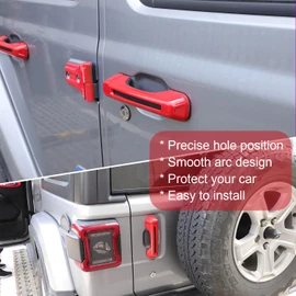 Bonbo 22PCS Engine Hood Door Hinge Cover AC Vent Trim Exterior Accessories for Jeep Wrangler JL JLU Sports Sahara Freedom Rubicon 2018-2024 (Red)
