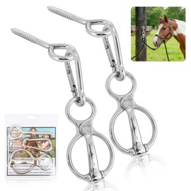 2 Sets Horse Tie Ring, Tie Ring for Horses 304 Stainless Steel, Horse Training Accessories for Indoor and Outdoor Horse Trailers, Horse tack and Supplies Accessories
